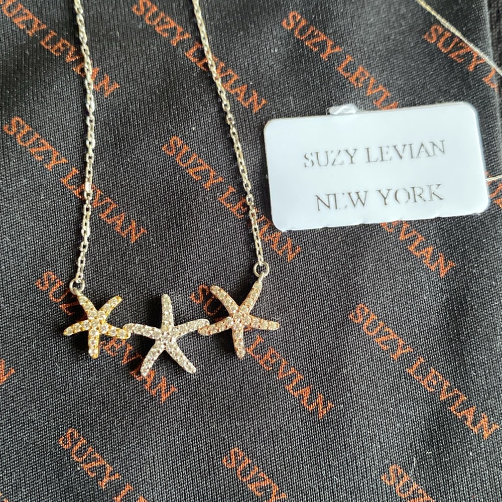 NWT Sterling Silver Suzy Levian Starfish Necklace - Picture 2 of 5